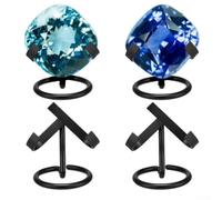 Soporte para bolas de cristal, juego de 4 piezas de metal para mostrar fósiles para piedras preciosas, rocas pintadas y varios coleccionables (amor - negro)