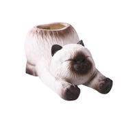 Soporte para bolígrafos de gato, de almacenamiento de resina, maceta de animales tumbados, cepillo, corbata para el pelo, clip de papel, hogar, dormitorio, estantería para mesita de noche