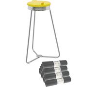 Soporte para bolsas de basura con bolsas de basura eurokraft basic, capacidad 120 l, 10 rollos de 25 unid.