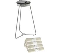 Soporte para bolsas de basura con bolsas de basura eurokraft basic, capacidad 120 l, 10 rollos de 25 unid.