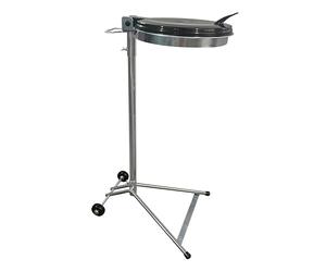 Soporte para bolsas de basura con tapa, 120 L, acero galvanizado, 40 x 40 x 100 cm, 2 ruedas