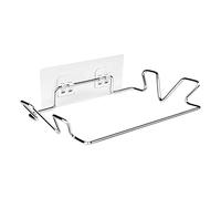 Soporte para bolsas de basura de acero inoxidable montado en la pared, estante de basura adhesivo multifuncional sin perforaciones, organizador de cocina y baño, estante de basura de acero inoxidable