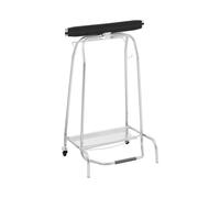 Uniprodo Soporte para Bolsas de Basura Negro y Plateado con Pedal 2 Ruedas pivotantes con Freno Soporte para Bolsas de residuos Soporte de Saco Amarillo Soporte para Sacos de Basura Portabolsas