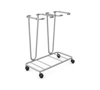 Soporte para bolsas de basura sin tapa para 2 bolsas de 70 l de capacidad, bastidor rodante