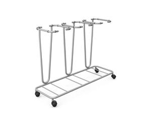Soporte para bolsas de basura sin tapa para 3 bolsas de 70 l de capacidad, bastidor rodante