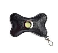 Soporte para bolsas de caca de perro, dispensador de bolsas de residuos para mascotas de cuero con bolsillo con cierre y mosquetón para sujetar a cualquier correa para paseos, exterior, viajes (no se