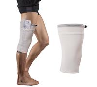 Soporte para bolsas de catéter, mangas para catéter, bolsa de orina, incontinencia urinaria, accesorios para catéter, ajustable, con práctica bolsa (blanco, S)