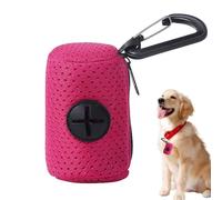 Soporte para bolsas de excremento de perro, accesorio de tela de malla con cremallera, dispensador de bolsas de perro de gran capacidad, soporte portátil para bolsas de excrementos para perros
