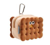 Soporte para bolsas de excremento de perro, dispensador de bolsas para excrementos de perro, bolsa con forma de galleta, 3.74 x 2.95 x 1.97 pulgadas, bonito diseño en forma de galleta, mosquetón para