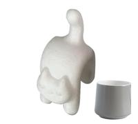 Soporte para Bolsas de té, diseño de Gato Divertido Impreso en 3D, Clip portátil para de Bebidas, Accesorio de infusor Reutilizable, Seguro, Suministros de Cocina, Soporte Naranja para Hombres