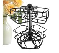 Soporte para bolsas de té, organizador giratorio de metal de 2 niveles de 6 compartimentos, cesta de almacenamiento de azúcar para café, bolsa de té, para oficina, cocina, encimera, despensa