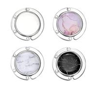 Soporte para bolsas para mesa 4 unidades, plegable, antideslizante, soporte para bolsos de mano, mármol, colgador, gancho para bolsos, mesa y bolsos para restaurante, oficina
