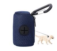 Soporte para bolsas para perros - Dispensador de bolsas para excrementos de mascotas con accesorio de correa de tela de malla con cremallera - Soporte portátil para caca de perro, suministros de para