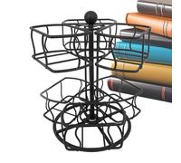 Soporte para bolsitas de té, almacenamiento giratorio de metal de 2 niveles, cesta de almacenamiento de café y azúcar, para oficina, cocina, encimera, despensa, apartamento