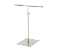 Soporte para Bolsos Rack Expositor Organizador de Accesorios de Moda Gancho Doble en Acero Inoxidable Base Fija Adecuado para Mesa Mostrador Boutique, Plata, Individual