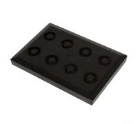 Soporte para boquilla de saxofón, estante de exhibición de madera para 8 piezas, soporte organizador compacto negro para músicos, almacenamiento de escenario, estudio en casa, 27 x 19 x 3 cm