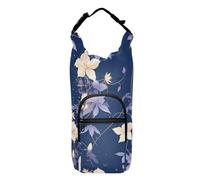 Soporte para botella de agua azul marino con flores y blancos para mochila, varios tamaños, accesorios para botellas de agua de 20/24/32/40 onzas