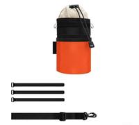 Soporte para botella de agua para ciclismo, soporte de 100 mm de diámetro con cierres antideslizantes extraíbles, cordón ajustable y bolsillo externo para un almacenamiento cómodo (naranja)