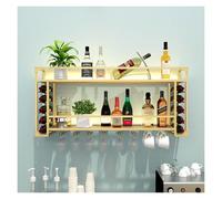 Soporte para botella de vino montado en la pared con luz LED, moderno estante de bar con estante de vidrio para almacenamiento elegante de vino y exhibición de licores