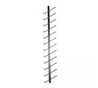 Soporte para botellas de vino de metal rústico montado en la pared, 6 tamaños para cocina, comedor, bar, bodega, elegante estante de vino negro, accesorio ideal para decoración del hogar