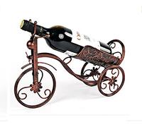 Soporte para botellas de vino, decoración creativa de hierro, soporte para botellas de vino, estilo europeo vintage (tamaño: 35 x 10 x 26 cm) (color: negro)