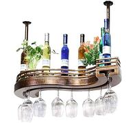 Soporte para botellas de vino Stype European Creative Home Wine Rack Soporte para copas de vino tinto barra boca abajo colgante gabinete de vino madera maciza 3 tamaños 60 cm (color: 60 cm)
