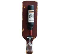 Soporte para botellas de vino vintage de madera montado en la pared con marco de copa de vino, decoración creativa (tamaño: 60 x 17 cm) (color: #1)