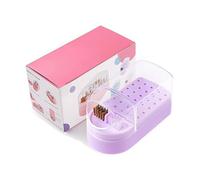 Soporte para brocas de uñas con 30 agujeros para uñas, acrílico a prueba de polvo, caja de almacenamiento, contenedor para entusiastas del arte, manicura