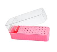 Soporte para brocas de uñas, organizador de taladro de 40 agujeros, funda transparente a prueba de polvo, caja de exhibición compacta con tapa segura, ideal para eliminar esmalte de gel,