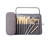 Soporte para brochas de maquillaje, de cosméticos plegable portátil, de cosméticos de pie, para uso diario, hogar, oficina, escuela, dormitorio, estudio, reunión social, Gray, Refer to