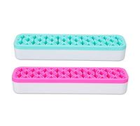 Soporte para brochas de Maquillaje, Soporte de Almacenamiento de brochas Desmontables Lavables con múltiples Agujeros, bolígrafo de Escritorio Verde y Rosa, delineador de Ojos