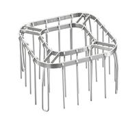 Soporte para brochetas de parrilla para freidora de aire, con diseño antiadherente, 15,5 x 15,5 x 10 cm, soporte de acero inoxidable, estante para asador, apto para lavavajillas, para cocina en casa