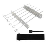 Soporte para brochetas, rack , rejilla para barbacoa de acero inoxidable, herramientas portátiles para barbacoa al aire libre, accesorios de barbacoa para pescado, carne, salchichas,