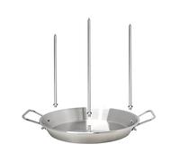 Soporte para Brochetas Verticales para Asador de Pollos Soporte de Kebab para Barbacoa de Acero Inoxidable con Bandeja de Goteo para Asar Parrilla Vertical con 3 Pinchos