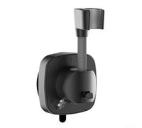 Soporte para cabezal de ducha, 125 x 70 mm, giratorio 360° con ventosa, agarre antideslizante, plástico ABS inoxidable, para uso en el baño (gris)