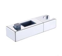 Soporte para cabezal de ducha, cabezal de ducha cromado de tubo cuadrado, soportes de barra deslizante, soporte ajustable, almohadillas de resina integradas (30 x 18 mm)