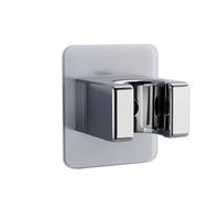 Soporte para cabezal de ducha, punzón pulido ajustable, soporte de cabezal de ducha de succión de mano adecuado para cabezales de ducha redondos y cuadrados (plata)