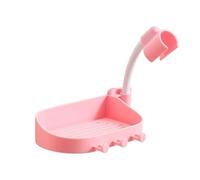 Soporte para cabezal de ducha, Soporte de cabezal de ducha ajustable for montaje en pared, 360 grados, gancho for jabonera, sin taladro, multicolor(Pink)