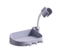 Soporte para cabezal de ducha, Soporte de cabezal de ducha ajustable for montaje en pared, 360 grados, gancho for jabonera, sin taladro, multicolor(Grey)