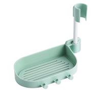 Soporte para cabezal de ducha, Soporte de cabezal de ducha ajustable for montaje en pared, 360 grados, gancho for jabonera, sin taladro, multicolor(Green)