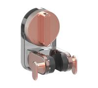 Soporte para cabezal de ducha, soporte de succión, soporte de ángulo ajustable, instalación móvil con un solo clic, baño general, camping al aire libre, 3,03 x 3,15 x 4,13 pulgadas, oro rosa, plata, 1