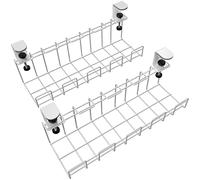 Soporte para cables de escritorio con abrazadera para el orden en el lugar de trabajo: guarda cables, cargadores y regletas de enchufes sin herramientas (2× M, metal blanco) KD Essentials