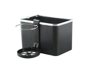 Soporte para caja de pañuelos Caja de almacenamiento for reposabrazos coche multiusos con portavasos plegable, tejido fácil instalar Decoración del hogar