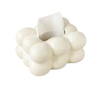 Soporte para caja de pañuelos Caja de pañuelos cerámica, cubierta, secador burbujas, soporte for hojas, dispensador Facial creativo Decoración del hogar(White)