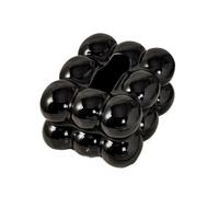 Soporte para caja de pañuelos Caja de pañuelos cerámica, cubierta, secador burbujas, soporte for hojas, dispensador Facial creativo Decoración de habitaciones(Black)