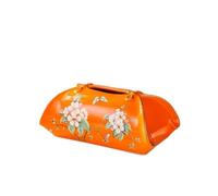 Soporte para caja de pañuelos Caja de pañuelos cerámica for almacenamiento del hogar, cajón papel, adornos Decoración de habitaciones(Orange)