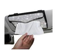 Soporte para caja de pañuelos Caja de pañuelos for parasol for coche, servilletero colgante cuero PU, funda for toalla papel brillante cristal Decoración de habitaciones(White)