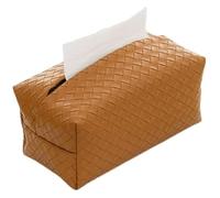 Soporte para caja de pañuelos Caja de pañuelos Homees Bolsa de papel tejida de cuero PU, sala de estar Simple moderna, impermeable, lujo en sala de estar(Brown)