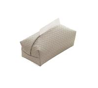 Soporte para caja de pañuelos Caja de pañuelos Homees Bolsa de papel tejida de cuero PU, sala de estar Simple moderna, impermeable, lujo en sala de estar(White)