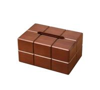 Soporte para caja de pañuelos Caja de pañuelos madera con diseño bloque cubo marrón, soporte decorativo for el hogar y la oficina Decoración de habitaciones